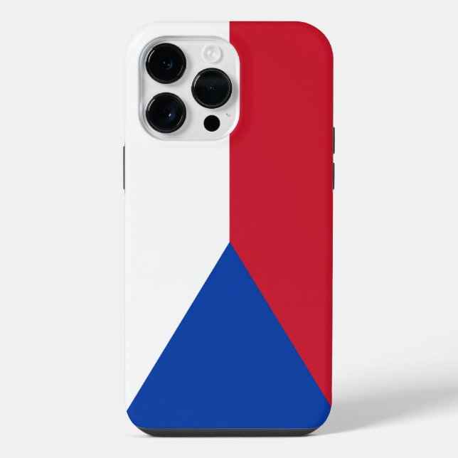 Funda Para iPhone bandera de la República Checa (Reverso )