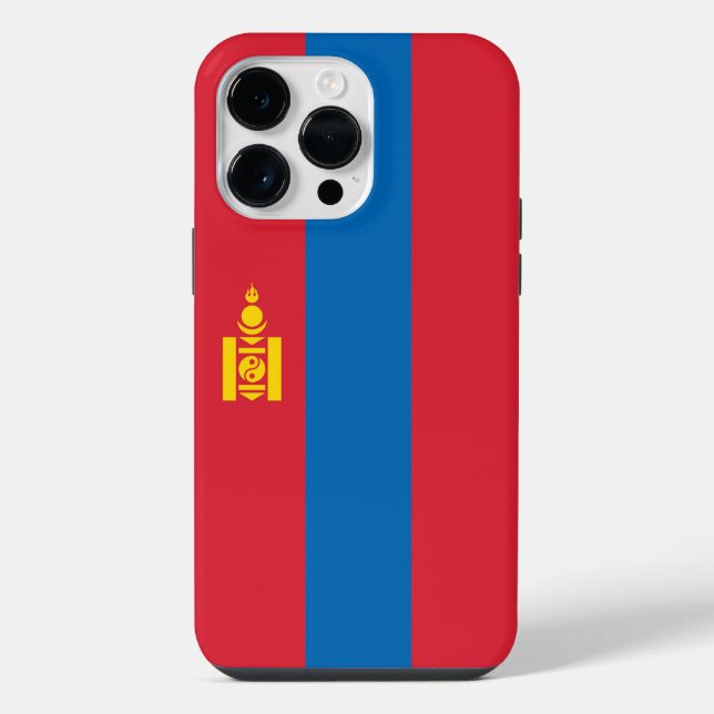 Funda Para iPhone bandera de Mongolia (Reverso )