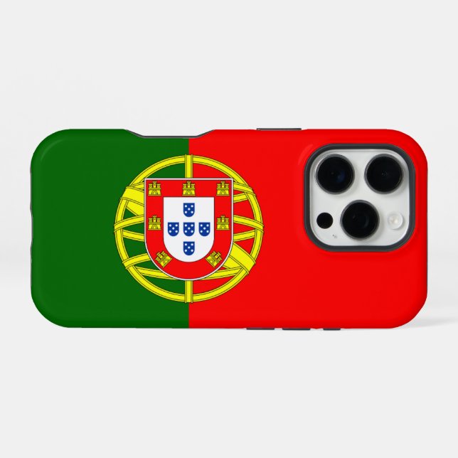 Funda Para iPhone Bandera de Portugal (Reverso Horizontal)