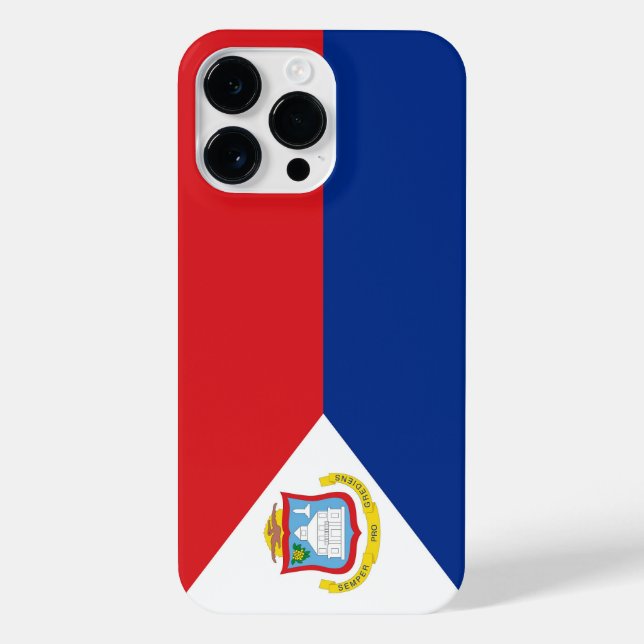 Funda Para iPhone Bandera de Sint Maarten (Reverso)