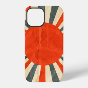 Funda Para iPhone 12 Bandera de sol rojo sobre textura de papel, estilo