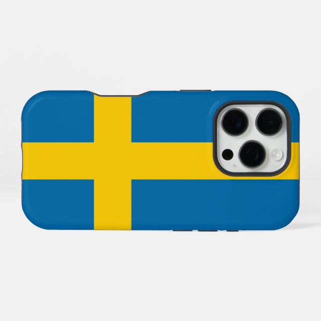 Funda Para iPhone Bandera de Suecia (Reverso Horizontal)