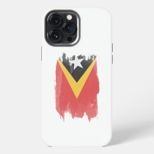 Funda Para iPhone 13 Pro Max Bandera de Timor Oriental con pincelada, bandera n