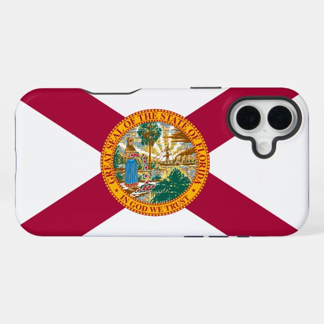 Funda Para iPhone Bandera del estado de Florida (Reverso Horizontal)