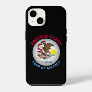 FUNDA PARA iPhone 14 BANDERA DEL ESTADO DE LA PRADERA DE ILLINOIS