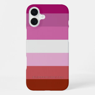 Funda Para iPhone 16 Plus bandera del orgullo lésbico femenino de SlipperyJo
