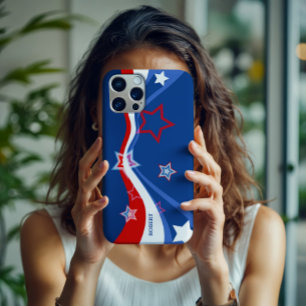 Funda Para iPhone 16 Pro Bandera estadounidense abstracta Estrellas y Franj