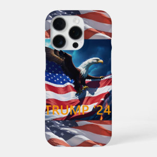 Funda Para iPhone 16 Pro Bandera estadounidense Águila estadounidense TRUMP