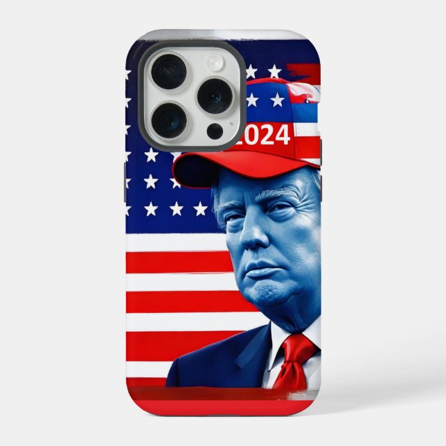 Funda Para iPhone Bandera estadounidense Donald Trump 2024 (Reverso )