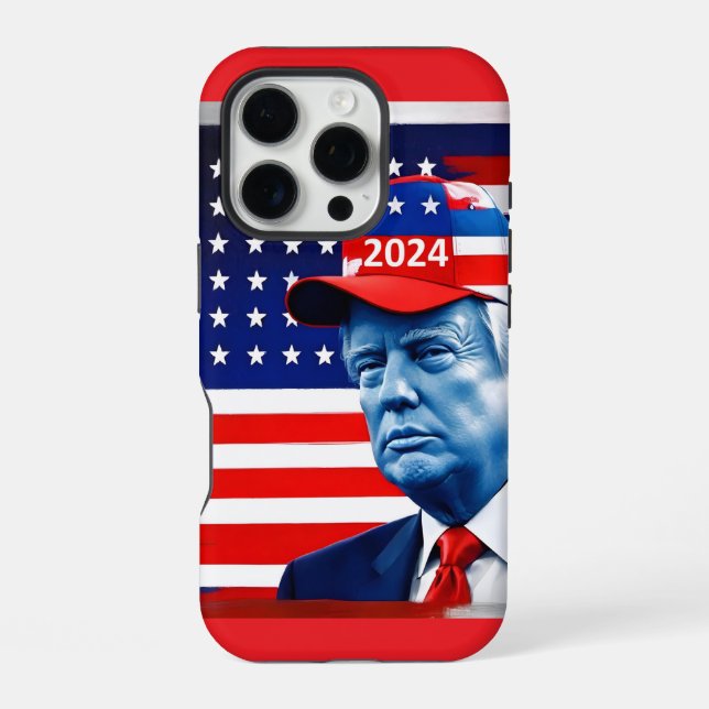 Funda Para iPhone Bandera estadounidense Donald Trump 2024 (Reverso )