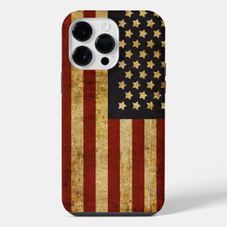 Funda Para iPhone 14 Pro Max Bandera estadounidense patriota grunge vintage de