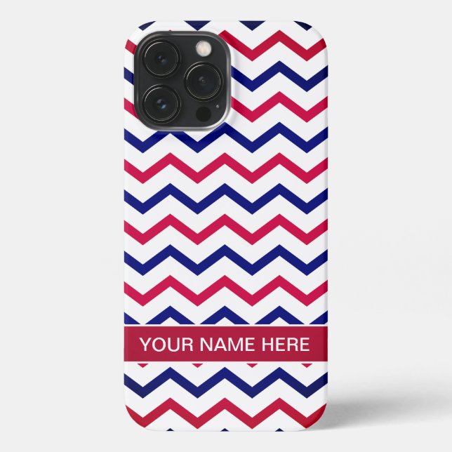 Funda Para iPhone Bandera estadounidense tiras rojas y azules (Reverso )