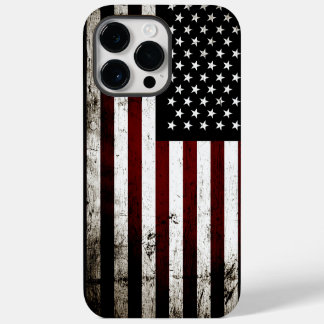 Funda Para iPhone 14 Pro Max Bandera negra grunge norteamericana
