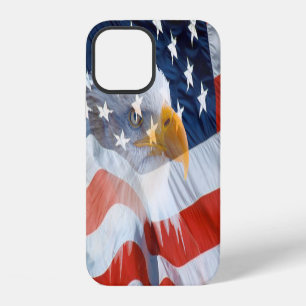 Funda Para iPhone 12 Bandera norteamericana de águila calva monogramada
