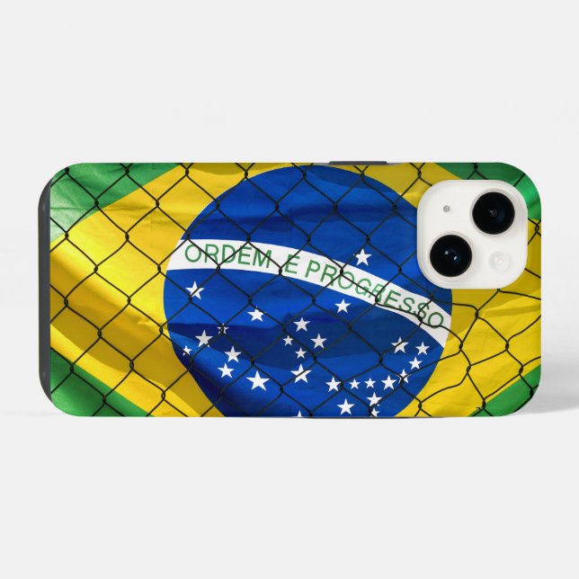 Funda Para iPhone Bandera Ordem e Progresso de Brasil (Reverso Horizontal)