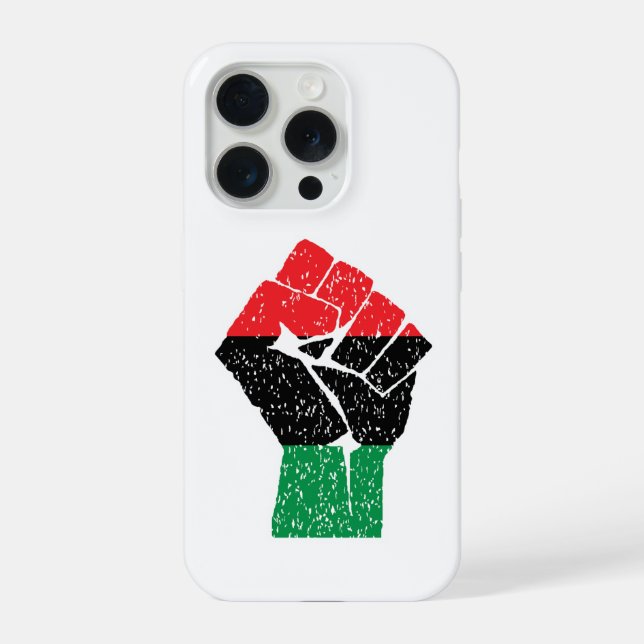 Funda Para iPhone Bandera panafricana Puño, historia negra afroameri (Reverso )
