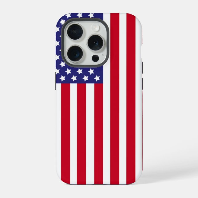 Funda Para iPhone Bandera patriótica de los Estados Unidos Stars & S (Reverso )