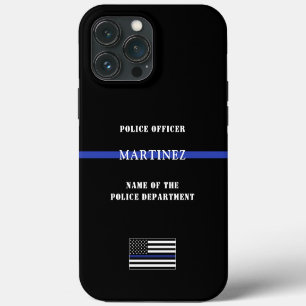 Funda Para iPhone 13 Pro Max Bandera personalizada de la delgada línea azul del