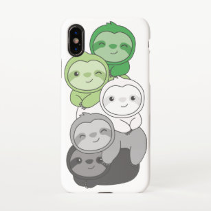 Funda Para iPhone XS Bandera romántica Orgullo Lgbtq Cute Sloth Pile iP