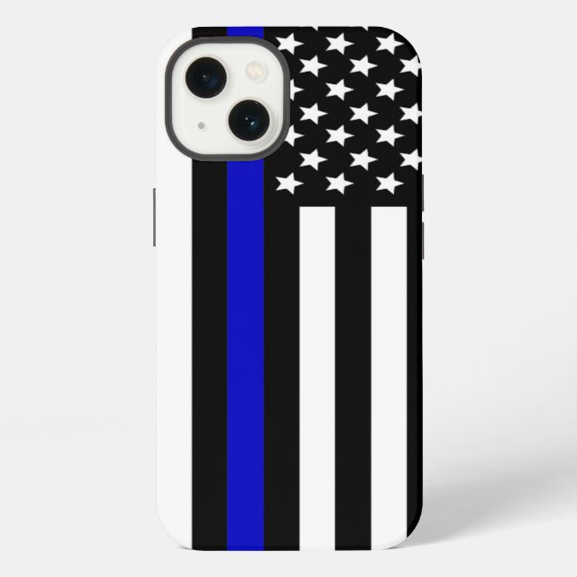 Funda Para iPhone Bandera Thin Blue Line EE. UU. (Reverso )