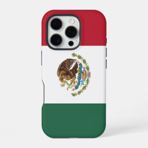 Funda Para iPhone 16 Pro Bandera tricolor horizontal de México escudo águil
