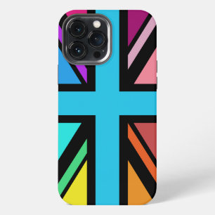 Funda Para iPhone 13 Pro Max Bandera Union Jack multicolor y negro Diseño