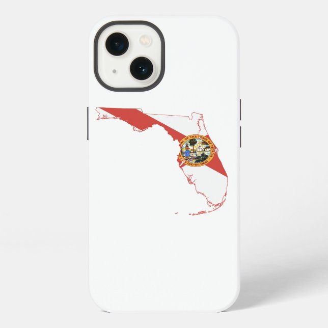 Funda Para iPhone Bandera y mapa del estado de Florida (Reverso )