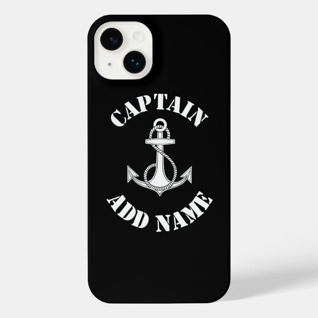 Funda Para iPhone Barco de nombre de capitán personalizado (Reverso )