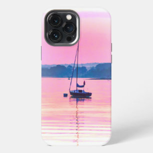 Funda Para iPhone 13 Pro Max Barco de vela flotando en la luz de la mañana temp