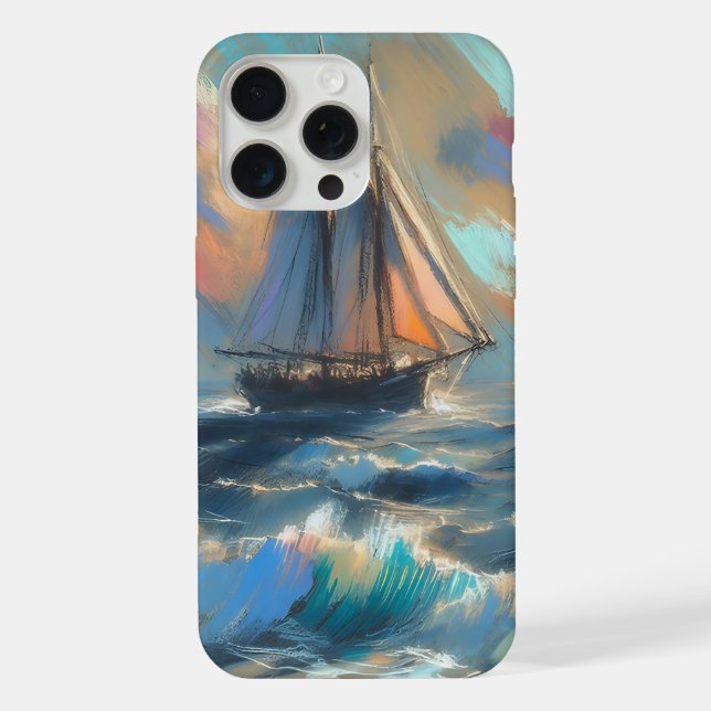 Funda Para iPhone Barco Navegando En El Mar (Reverso )