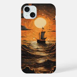Barco navegando en la noche