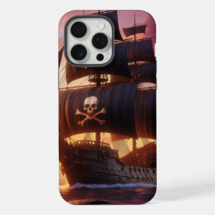 Barco pirata al amanecer/atardecer