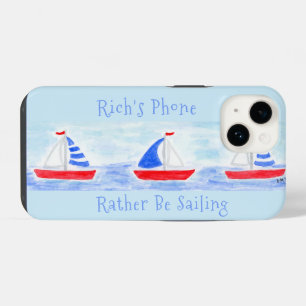 Funda Para iPhone 14 Barcos de vela pintados a mano con acuarela Prefie