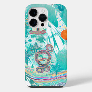 Funda Para iPhone 14 Pro Max Barcos de vela y criaturas marinas Arte abstracto