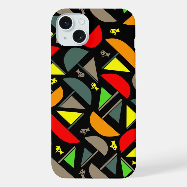 Funda Para iPhone Barcos y peces (Reverso )