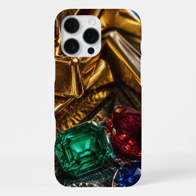 Funda Para iPhone barras de oro piedras preciosas (Reverso )
