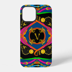 Funda Para iPhone 12 barroco dorado, patrón de cadena y cinturón