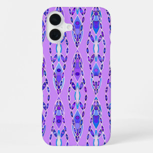 Funda Para iPhone 16 Plus Batik Tribal - Lavanda, Azul y Violeta