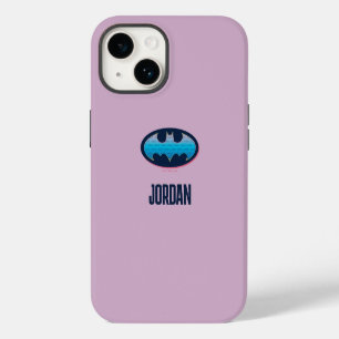 Funda Para iPhone 14 Batman Símbolo Rosa y Azul