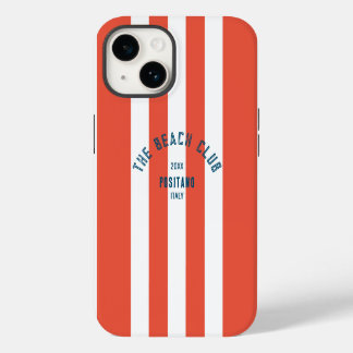 Funda Para iPhone 14 Beach Club Escudo Red Cabana Stripe