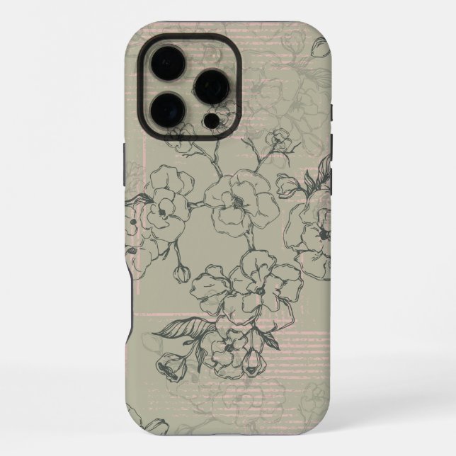 Funda Para iPhone Beautiful Flowers Pattern Japanese cherry blossom  (Reverso )