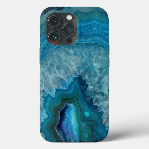 Funda Para iPhone 13 Pro Beautiful Teal Blue Agate Stone OtterBox iPhone Ca
