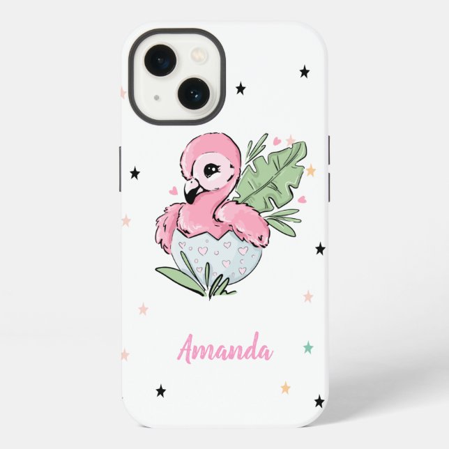 Funda Para iPhone Bebé Flamenco Chic, Estrellas, Princesa (Reverso )