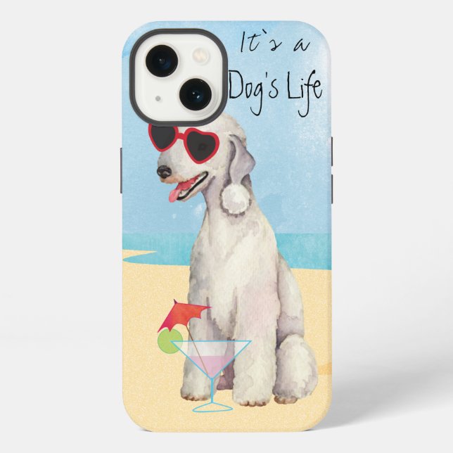 Funda Para iPhone Bedlington Terrier de verano (Reverso )