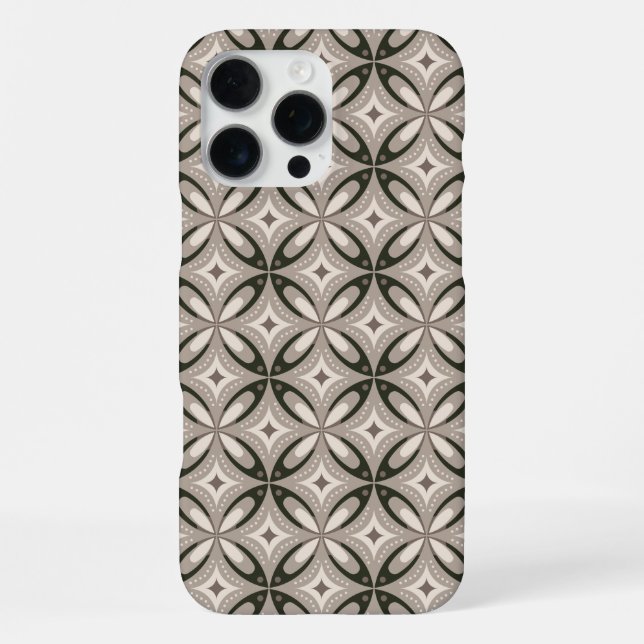 Funda Para iPhone Beige and Brown Retro circular shapes (Reverso )