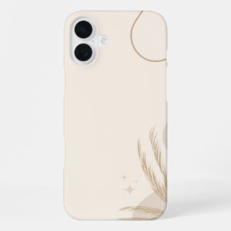 Funda Para iPhone 16 Plus Beige Brown Aesthetic Floral Linktree Background |