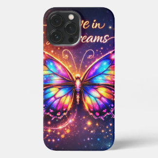 Funda Para iPhone 13 Pro Max Believe in Your Dreams – Colorful Butterfly Phone 