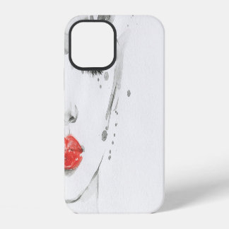 Funda Para iPhone 12 Belleza en Acuarela: Ilustración de Retrato Femeni