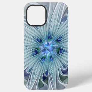 Funda Para iPhone 12 Pro Max Belleza floral abstracta flor pastel azul moderna