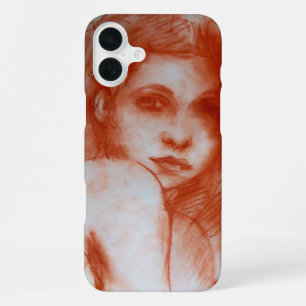 Funda Para iPhone 16 Plus BELLEZA ROMÁNTICA / Retrato de mujer en sepia marr
